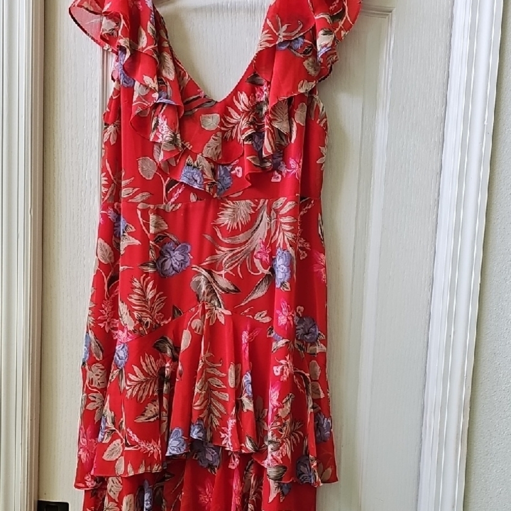 Wayf Red Floral Ruffle Blouse - Picture 10 of 10